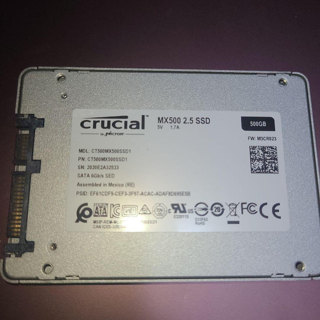内蔵型SSD crucial MX500 2.5 SSD 500GB