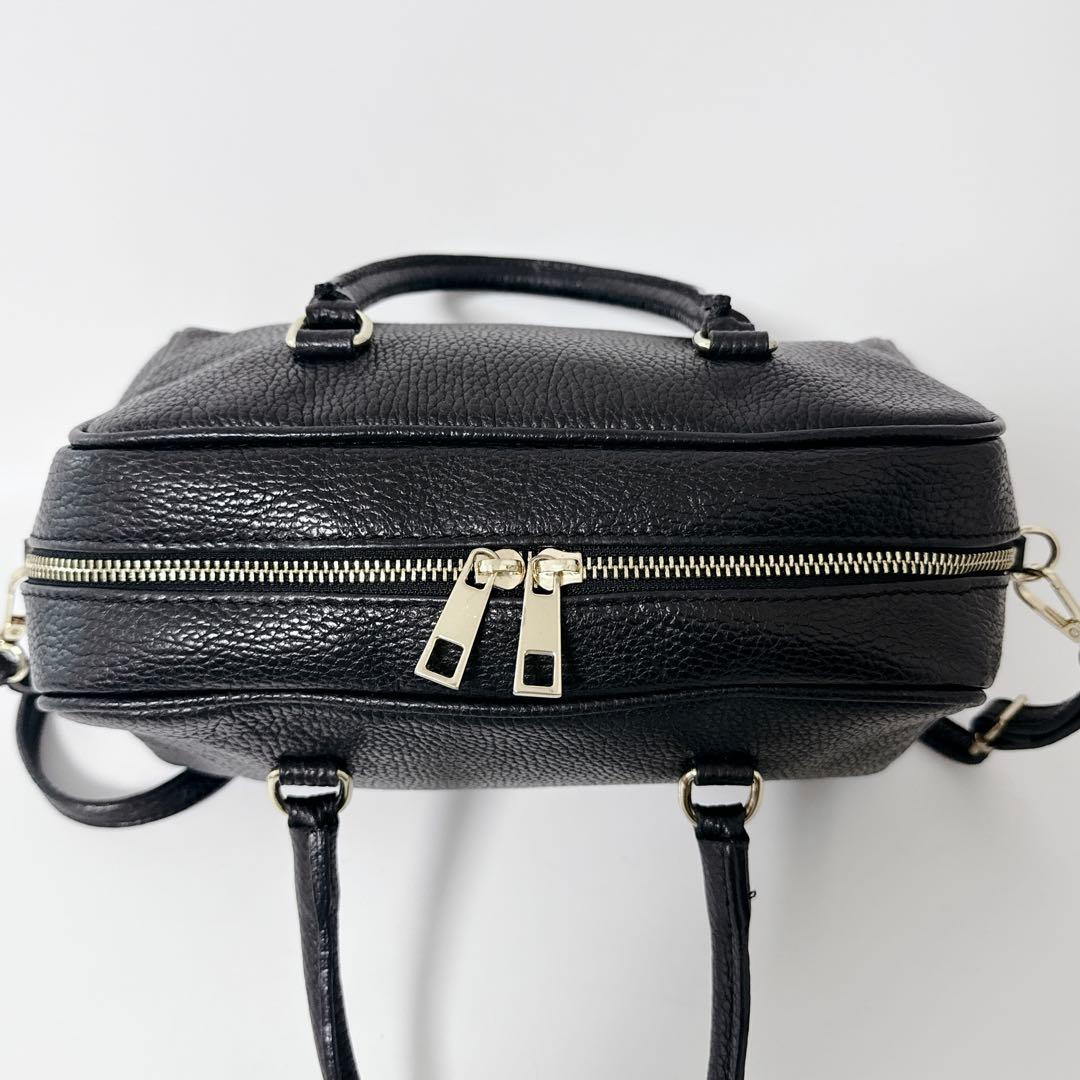 【人気商品】AULENTTI ボストンバッグ　ショルダー　ブラック　レザー
