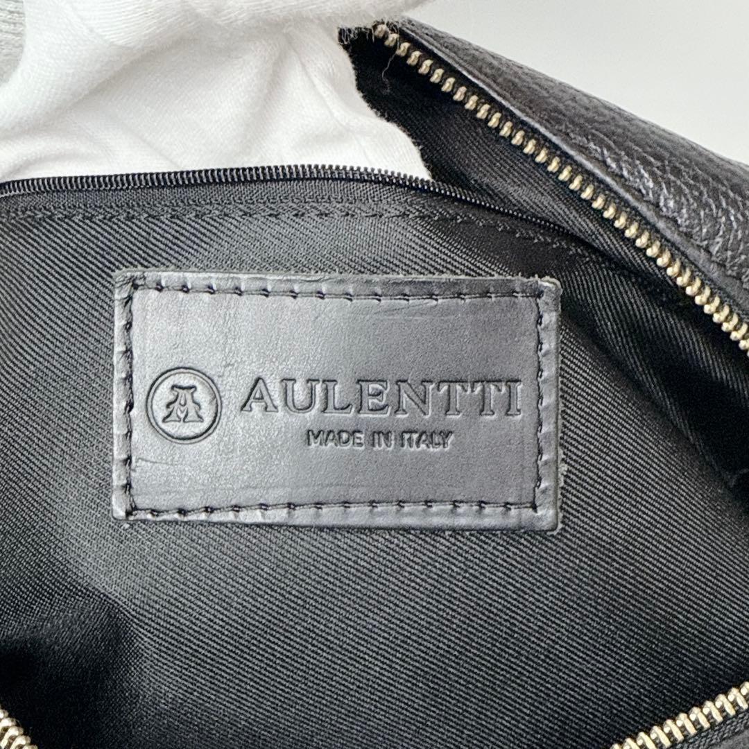 【人気商品】AULENTTI ボストンバッグ　ショルダー　ブラック　レザー