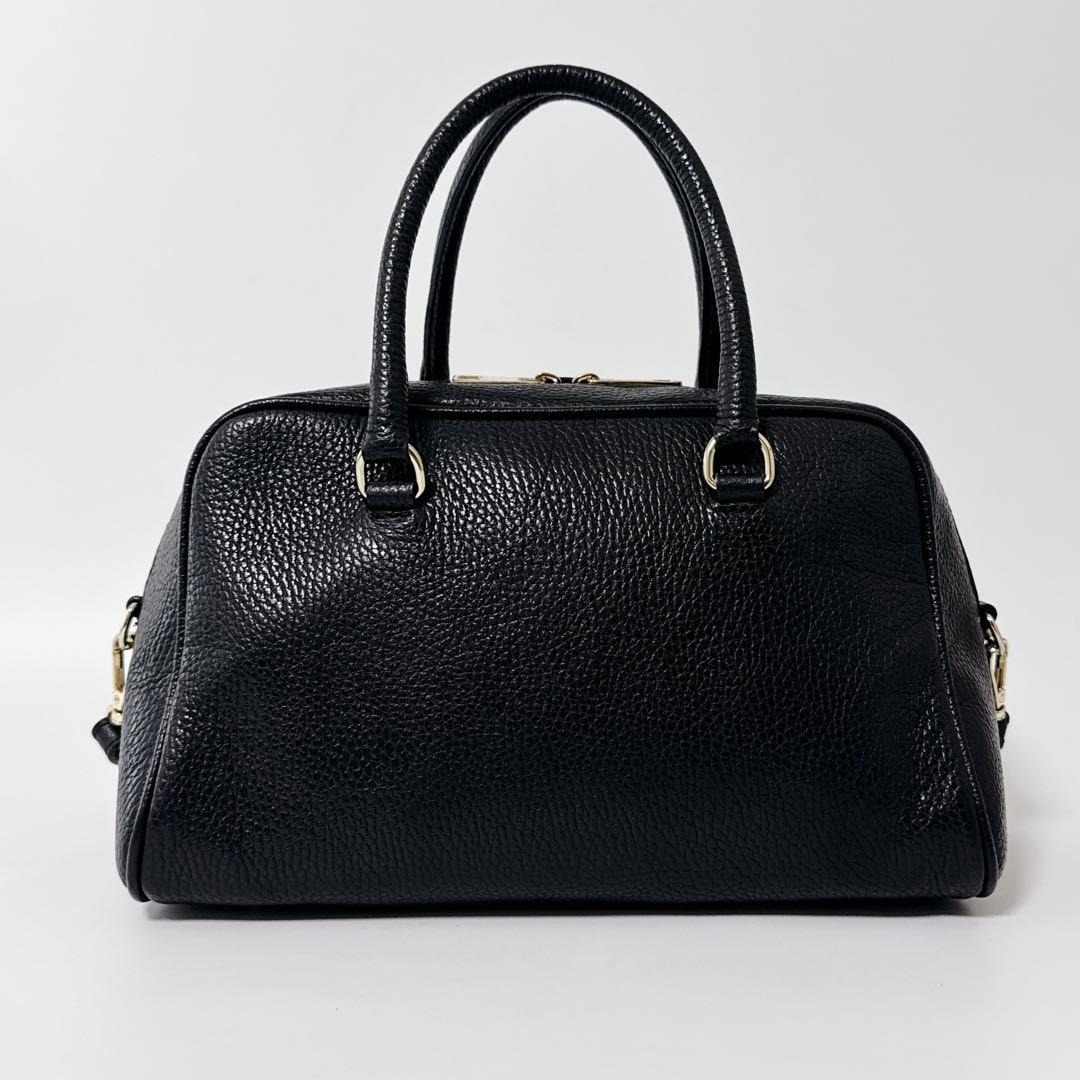 【人気商品】AULENTTI ボストンバッグ　ショルダー　ブラック　レザー