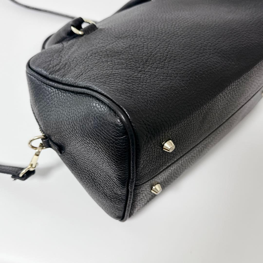 【人気商品】AULENTTI ボストンバッグ　ショルダー　ブラック　レザー