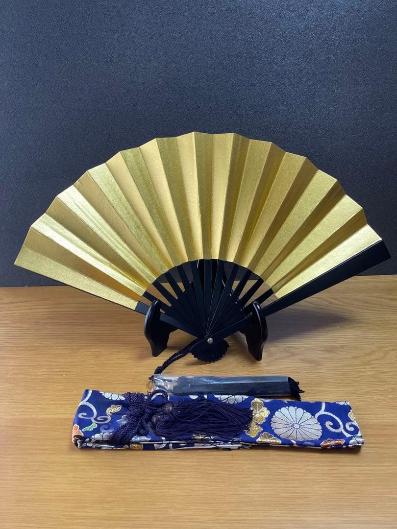鉄扇１尺　金地／日の丸②