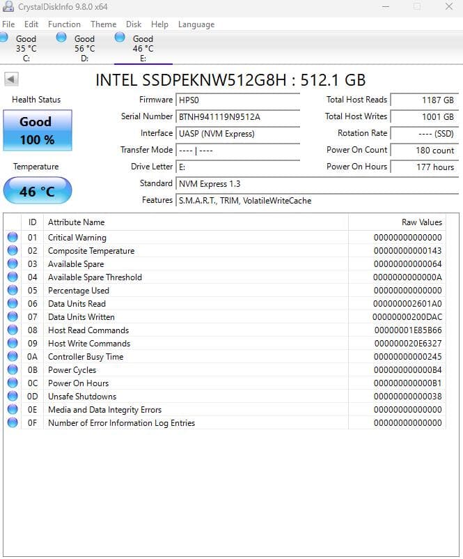 内蔵型SSD Intel SSD 660p Series 512GB NVMe M.2