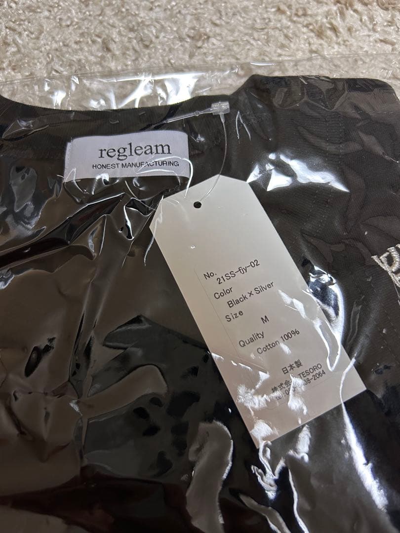 【新品未使用】Regleam リグリーム ロゴ入りベーシックTシャツ ブラックM