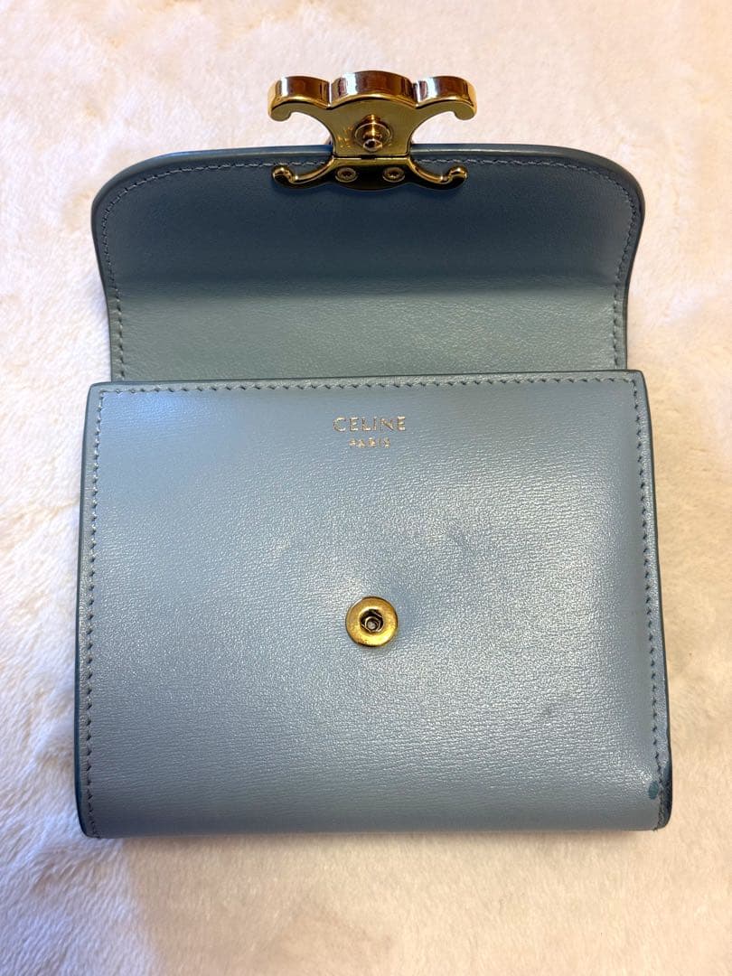 CELINE ライトブルー 二つ折り財布