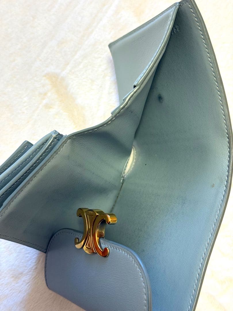 CELINE ライトブルー 二つ折り財布