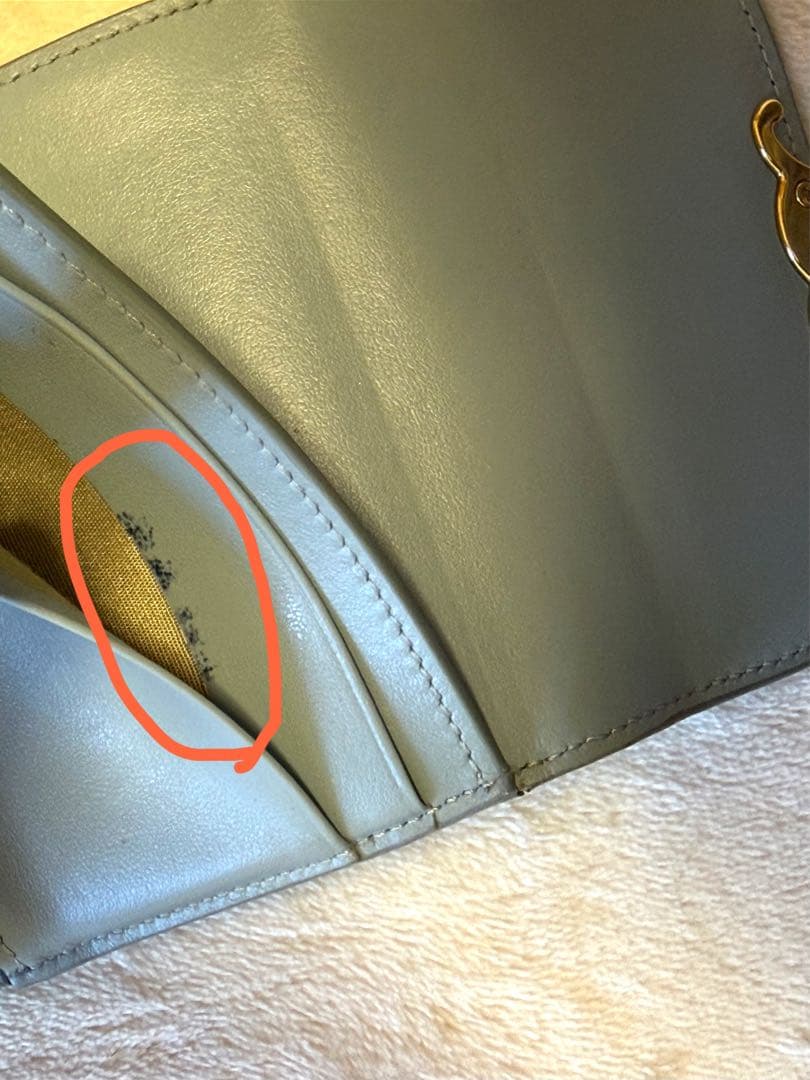 CELINE ライトブルー 二つ折り財布