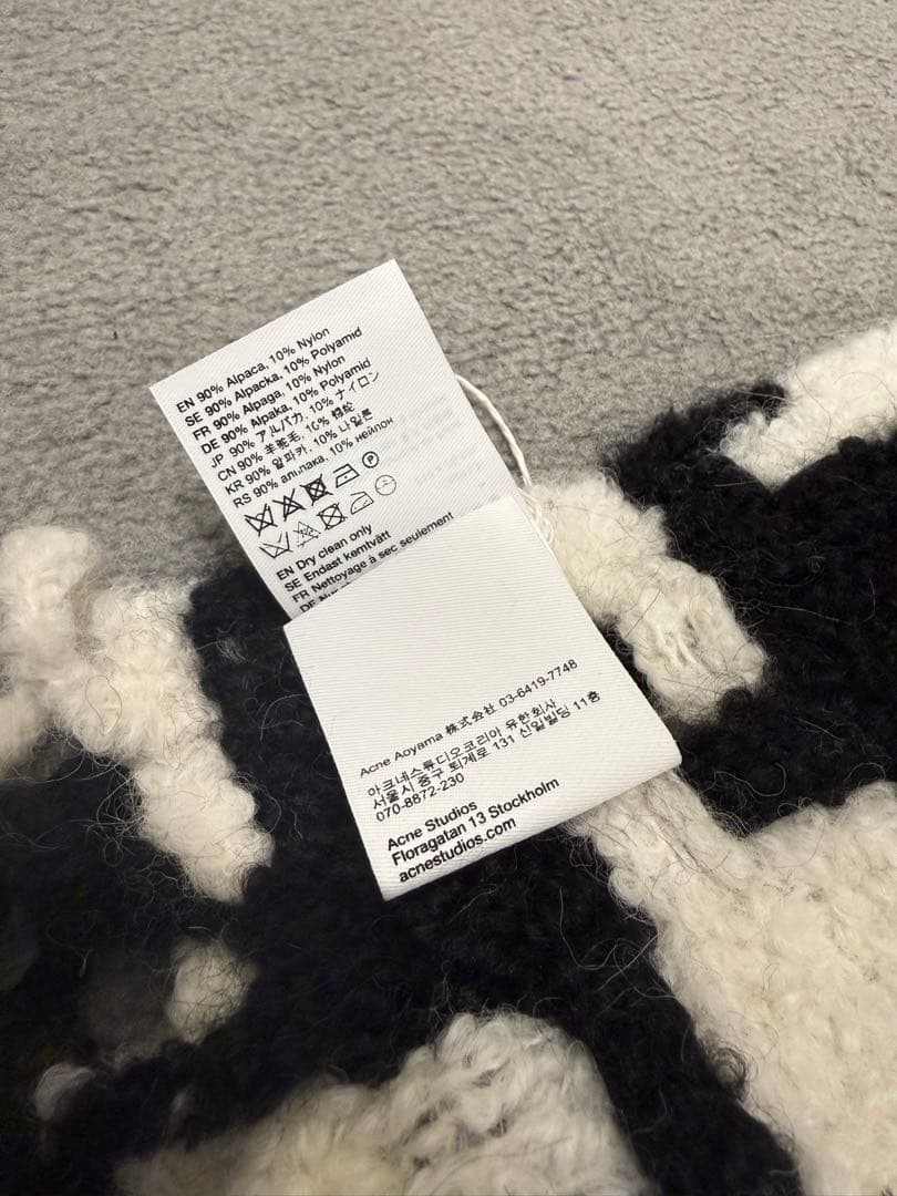 小物 ACNE STUDIOS SCARF/WHITE/BLACK
