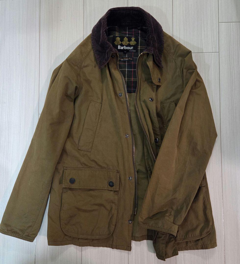 バブアーBarbourビデイルSLピーチド　ノンワックス　オリーブ　38