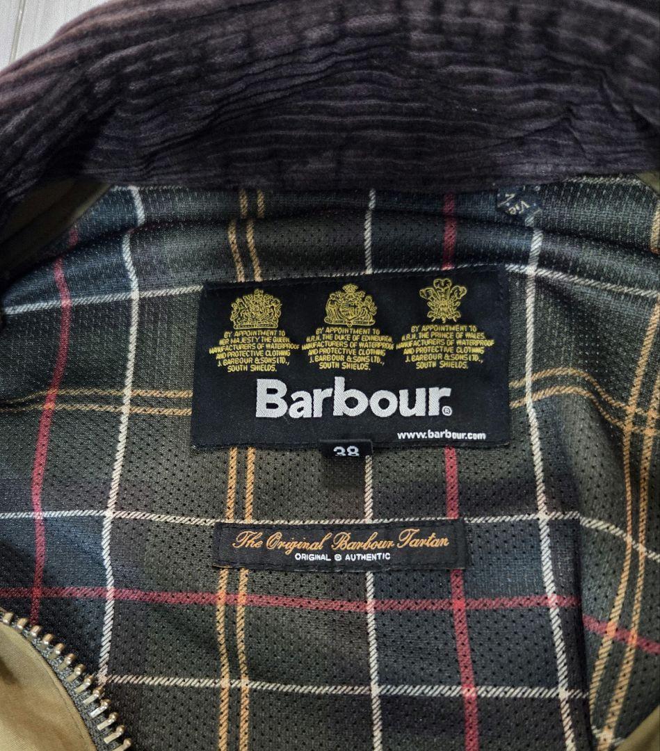 バブアーBarbourビデイルSLピーチド　ノンワックス　オリーブ　38