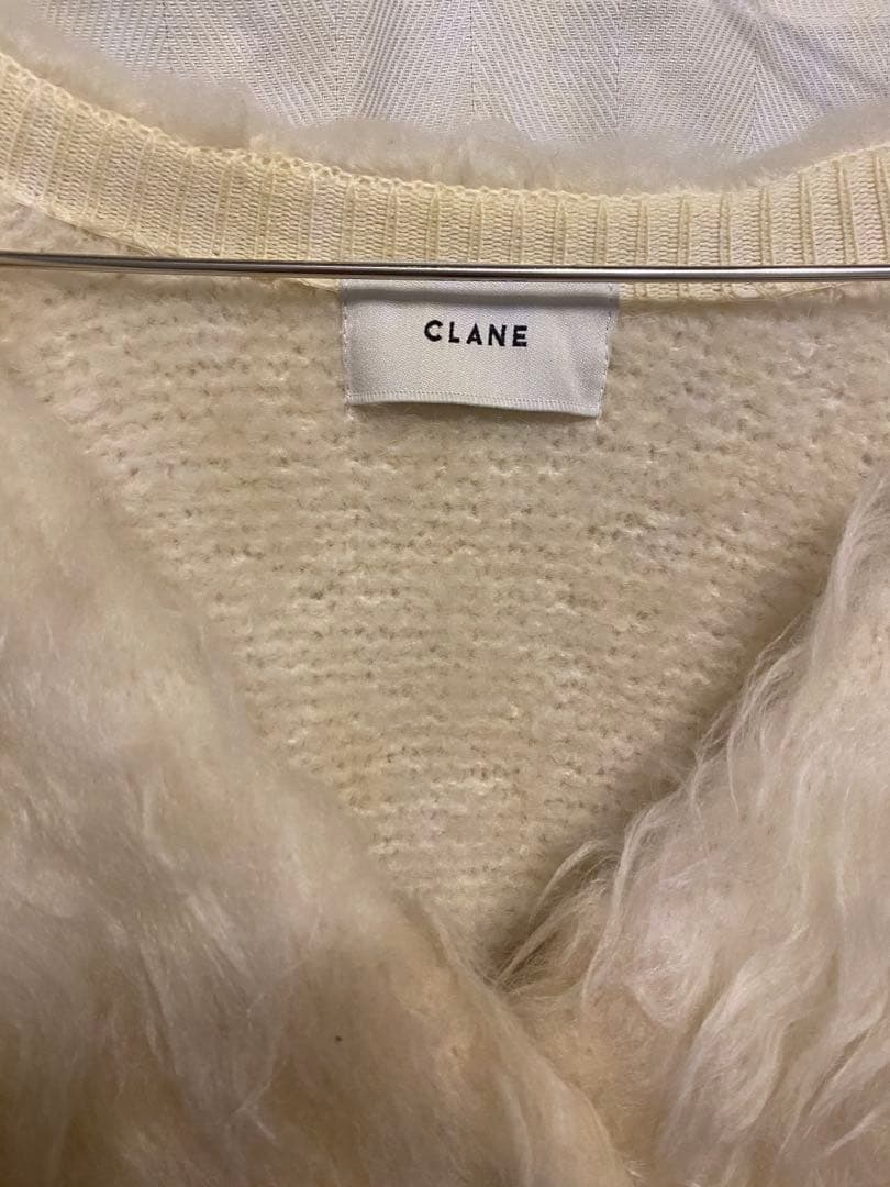 トップス CLANE BI COLOR SHAGGY KNIT CARDIGAN