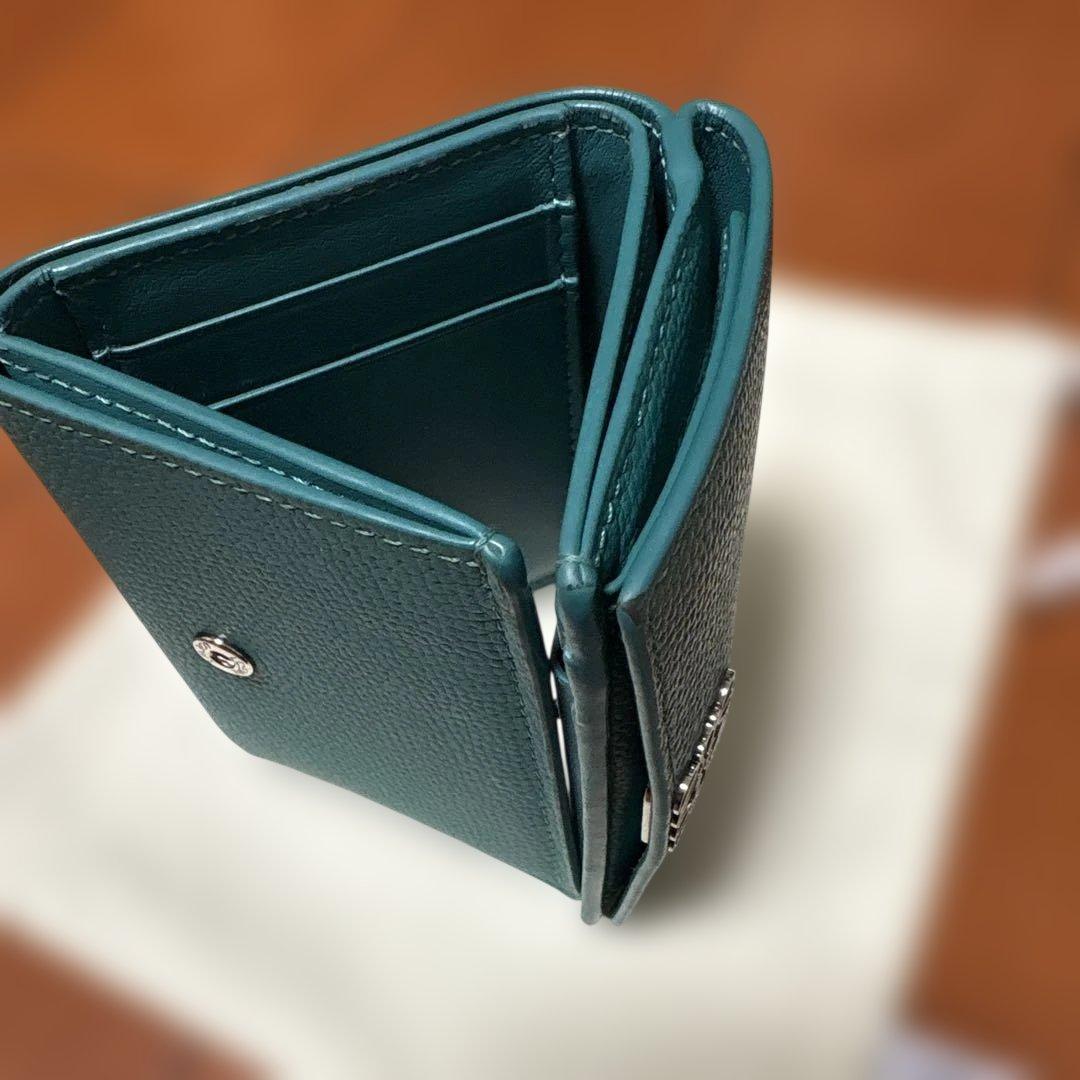 n*.様 ロエベ　ミニ財布　グリーン　アナグラムトライフォードウォレット　LOE