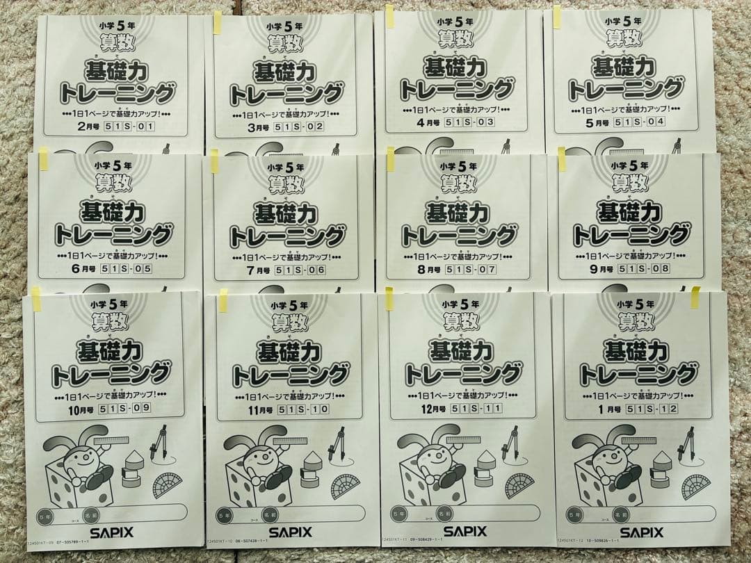 基礎力トレーニング 問題集 5年生 SAPIX　算数　2024