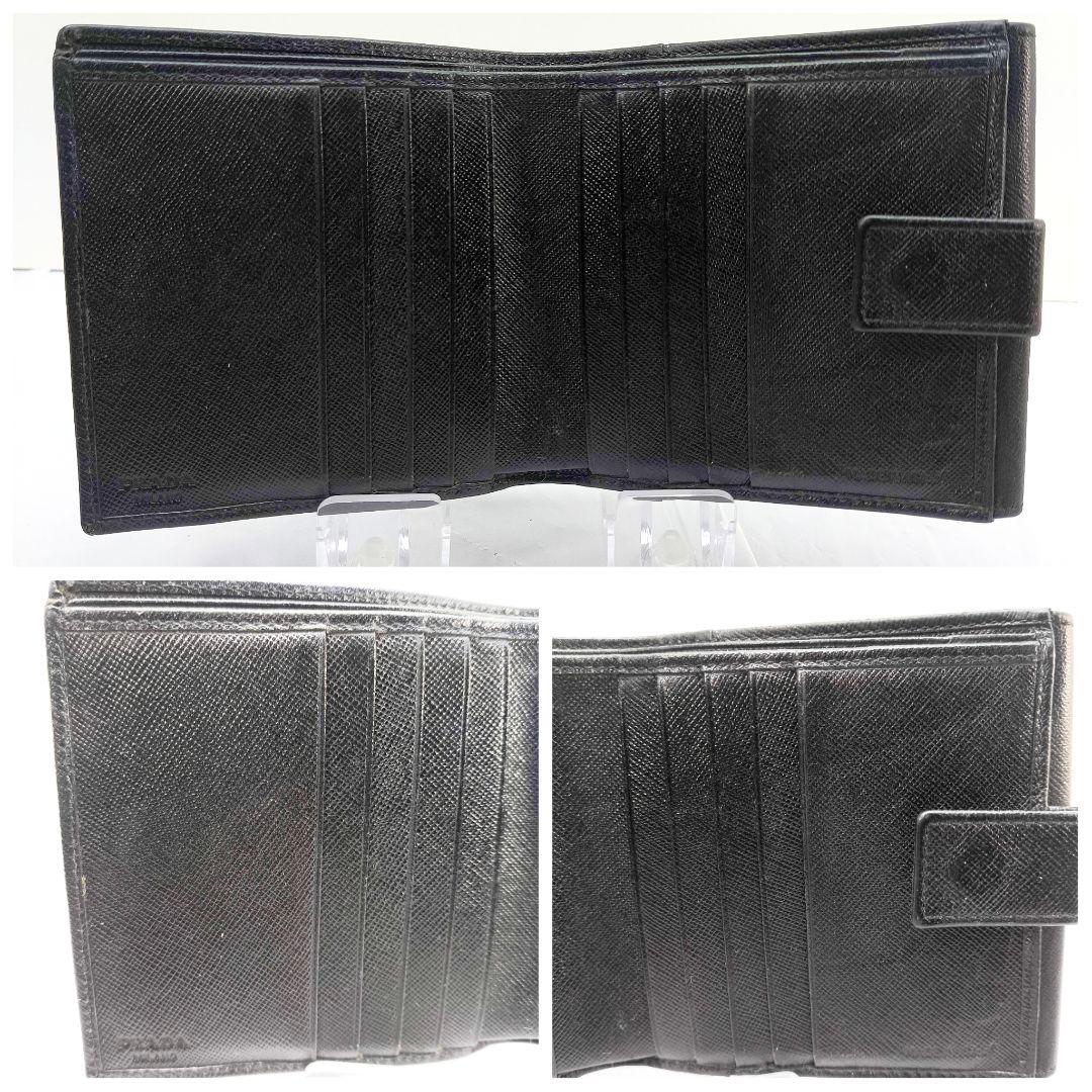 極美品 プラダ 二つ折り財布 コンパクトウォレット ミニ財布 PRADA