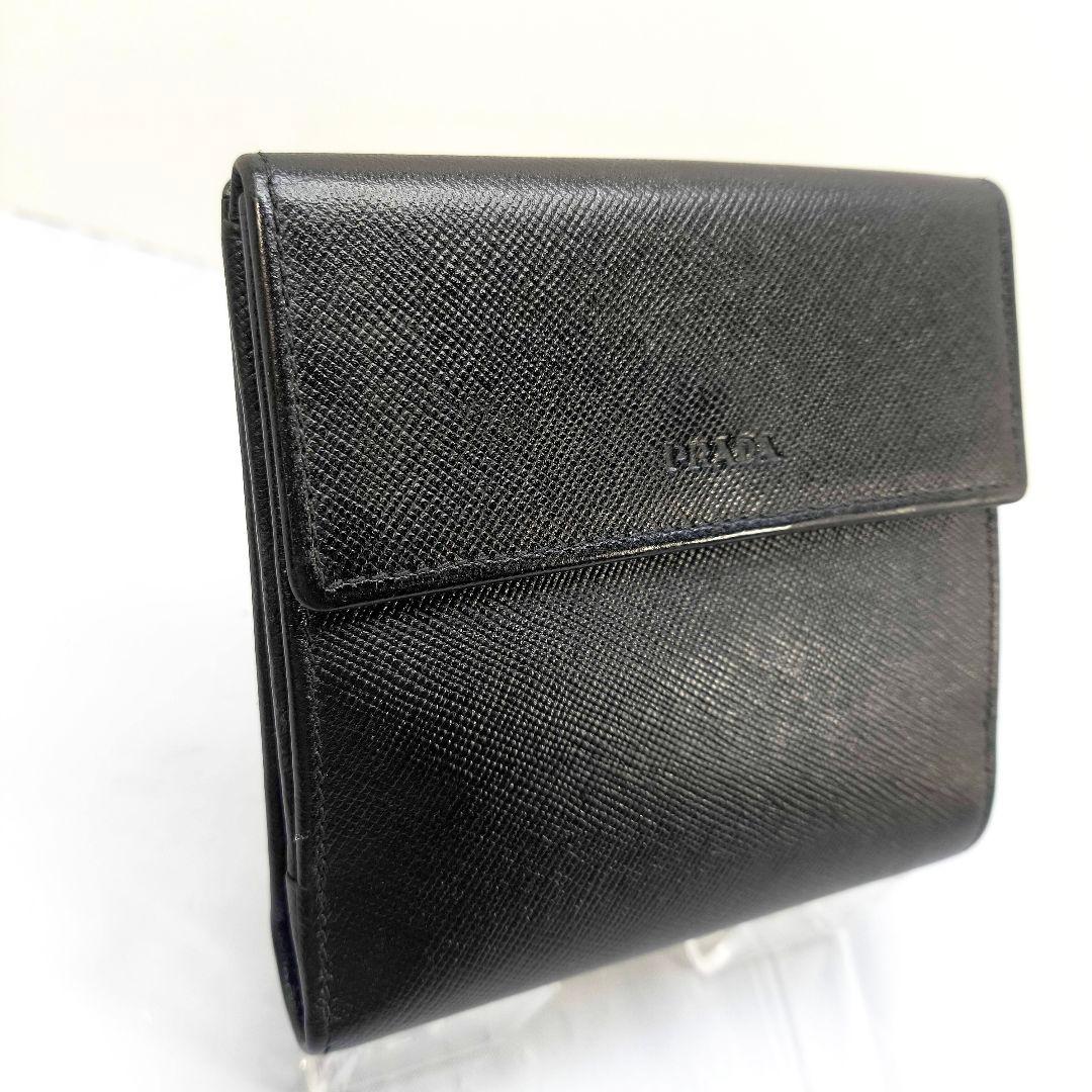 極美品 プラダ 二つ折り財布 コンパクトウォレット ミニ財布 PRADA