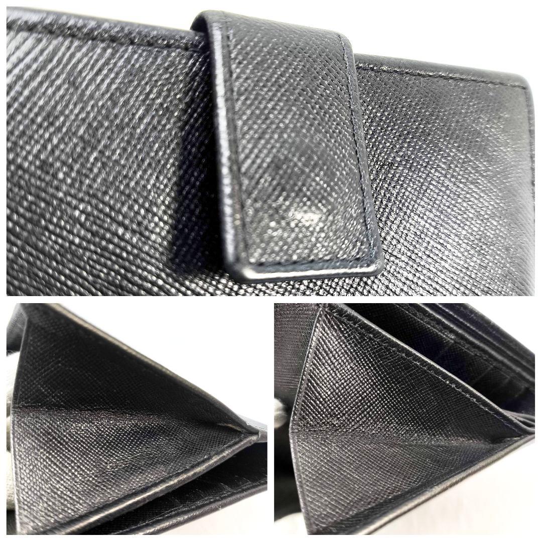 極美品 プラダ 二つ折り財布 コンパクトウォレット ミニ財布 PRADA