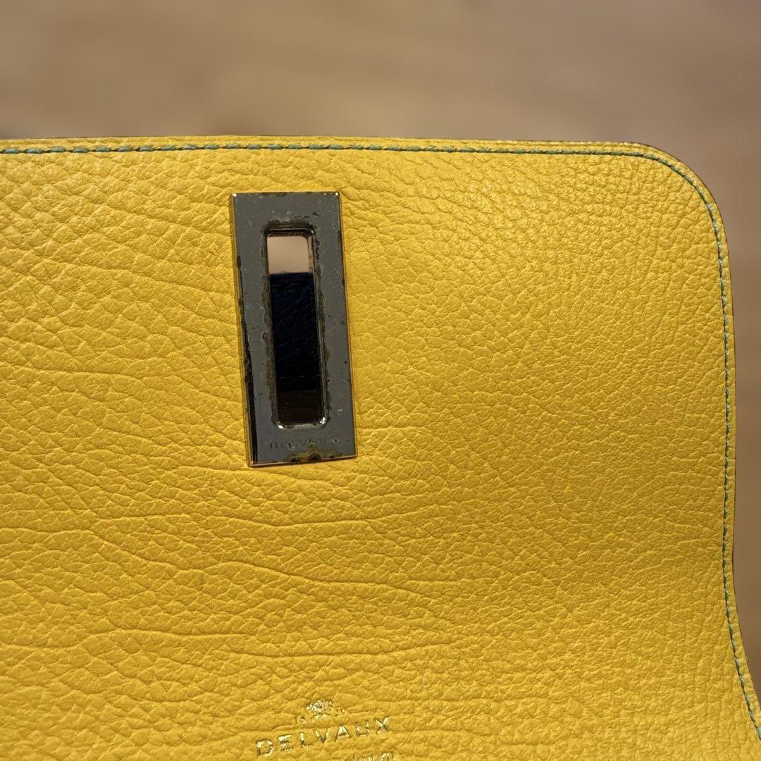 Delvaux レザー三つ折り財布 ネイビー