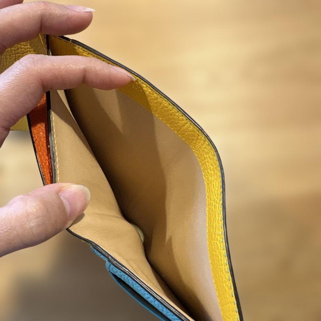 Delvaux レザー三つ折り財布 ネイビー
