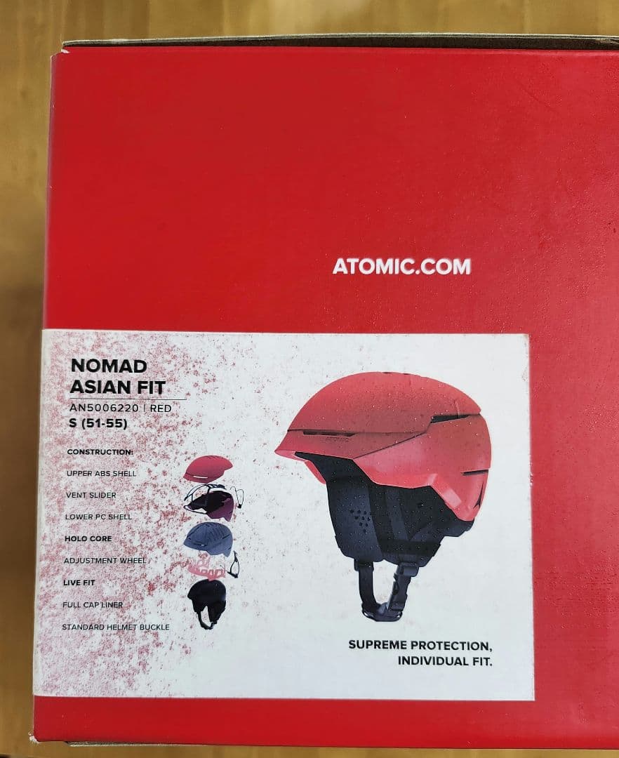 ATOMIC NOMAD ヘルメット ジュニア Sサイズ （51-55cm）赤