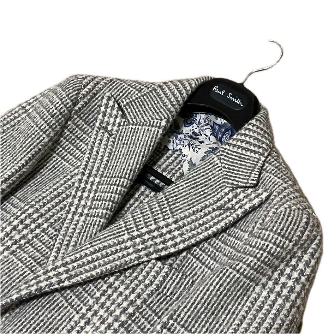 極美品✨ 現行✨ミツミネ ウールシルク グレンチェック ジャケット ツイード M