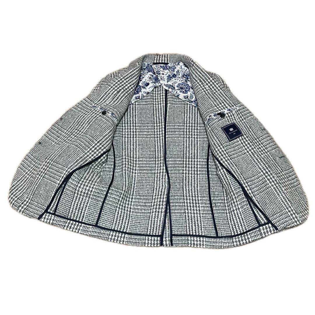 極美品✨ 現行✨ミツミネ ウールシルク グレンチェック ジャケット ツイード M