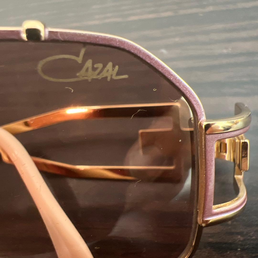 Cazal ゴールド&ピンクフレーム サングラス ケース付き