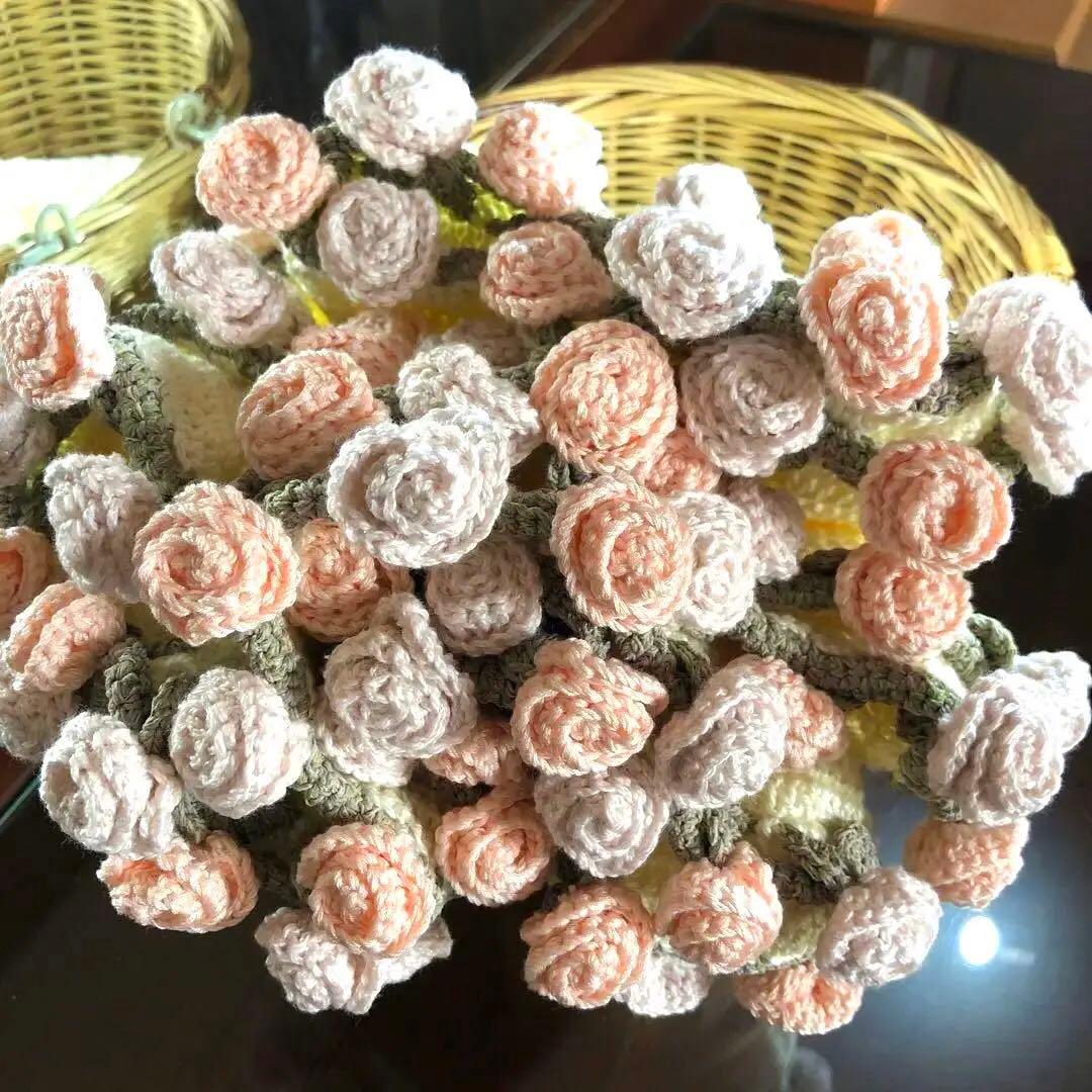 花束ブランケット♡ひざ掛け♡薔薇の花♡ブーケ♡ハンドメイド