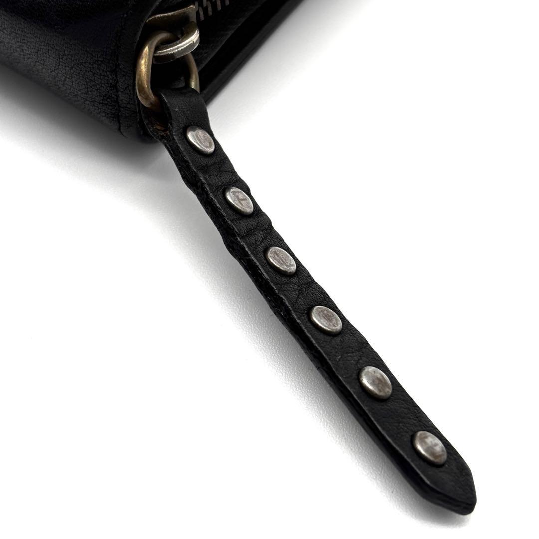 美品・レア セリーヌ スタッズ 二つ折り財布 トリオンフ マカダム レザー 黒