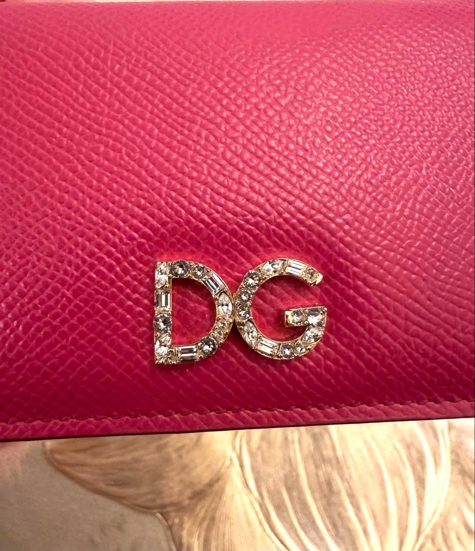 moon DOLCE&GABBANA レザー二つ折り財布レディース ピンク