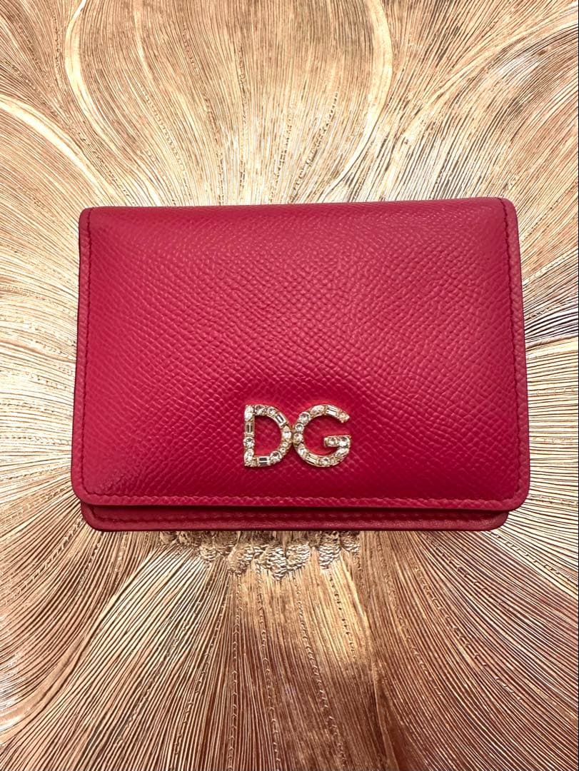 moon DOLCE&GABBANA レザー二つ折り財布レディース ピンク