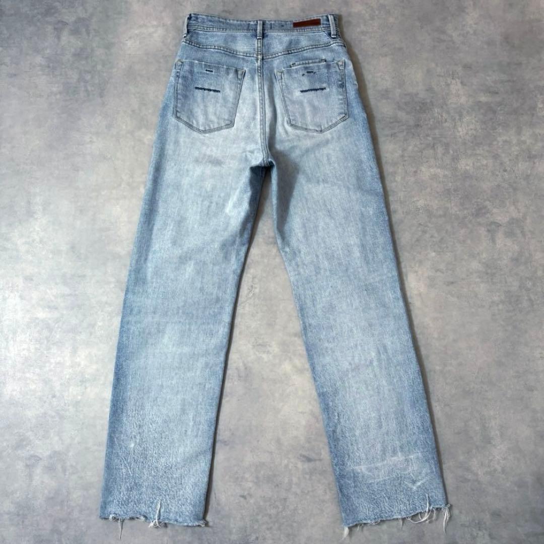 【美品】YANUK ヤヌーク ストレートデニム ボーイズ LEA ダメージ 24
