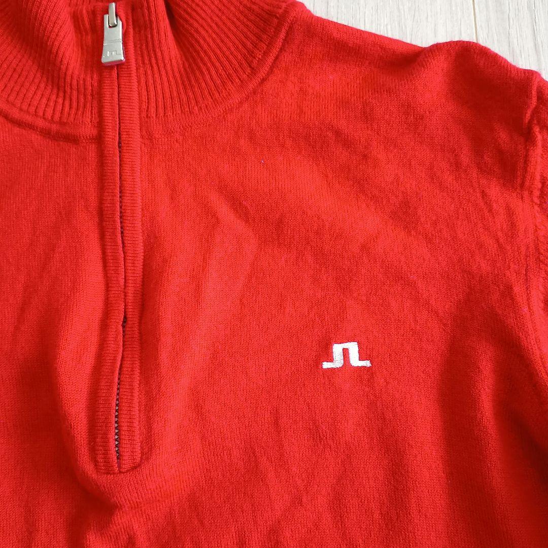 J.リンドバーグ　赤 ハーフジップ ゴルフウェア