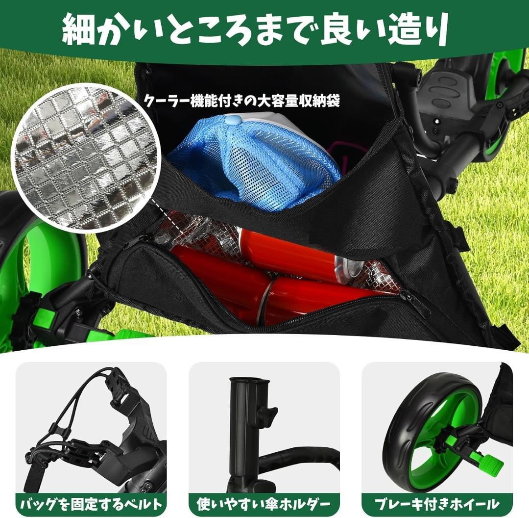 Goplus ゴルフバッグキャリーカート 折りたたみ式 ゴルフプッシュカート