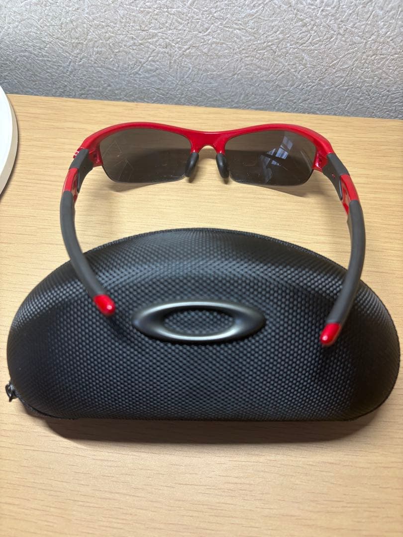 Oakley オークリー 偏光 スポーツサングラス FLAK　赤×黒　ケース付き
