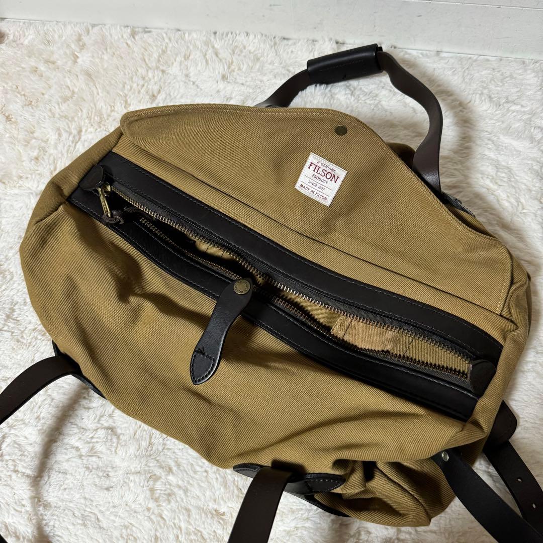 使用級✨FILSON RUGGED TWILL DUFFLE BAGタン　レザー