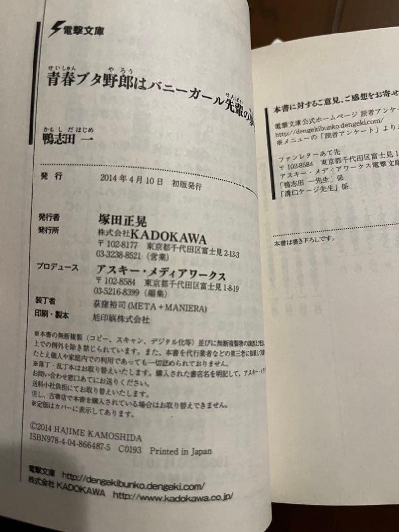 青春ブタ野郎はバニーガール先輩の夢を見ない 10冊 全巻初版帯付き