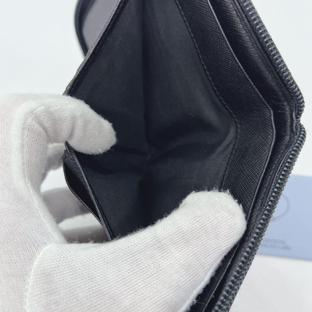 【美品】PRADA コンパクトウォレット M522 ナイロン ギャランティカード