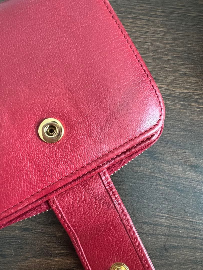 YSL 赤 レザー 二つ折り財布