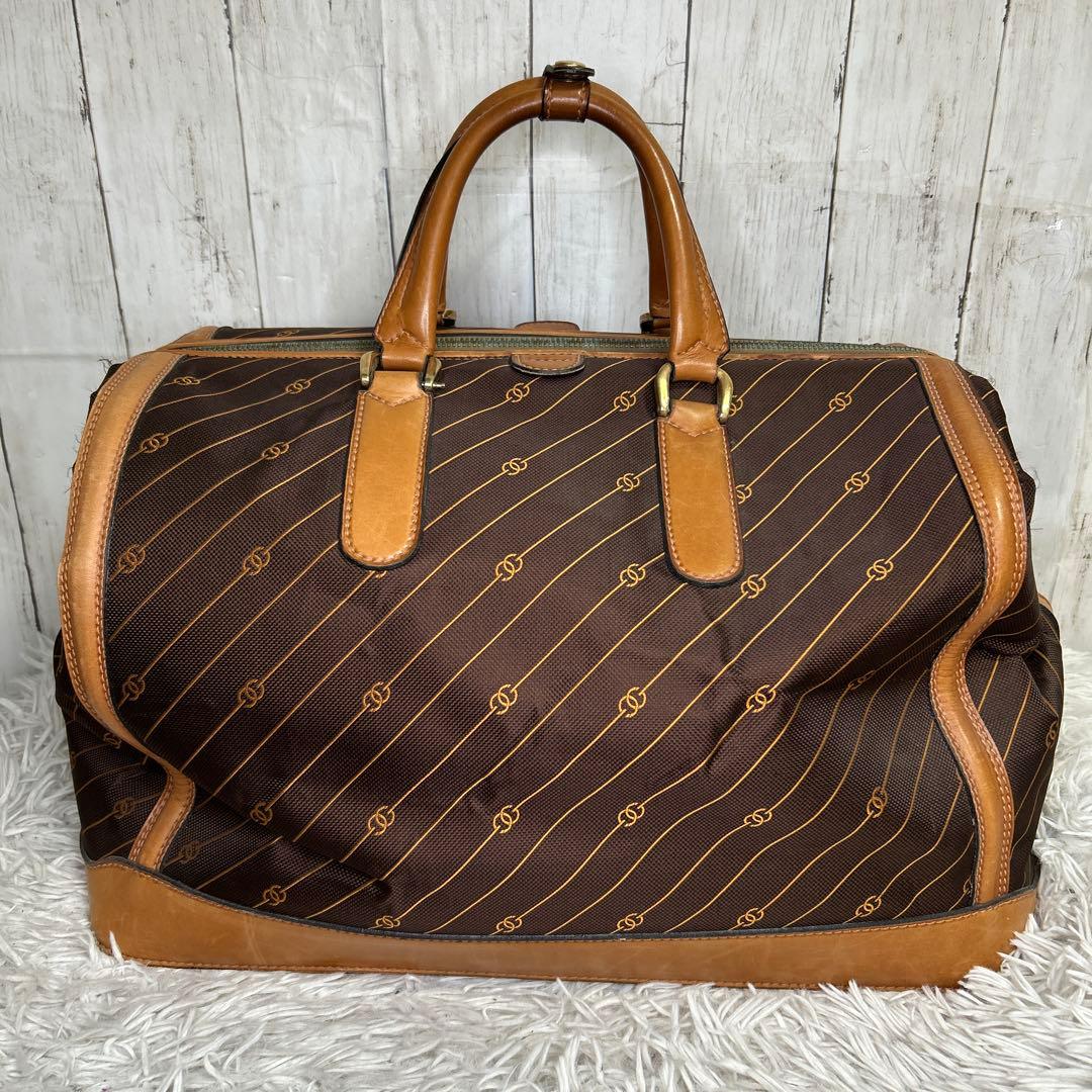 GUCCI GG キャンバス ボストンバッグ　オールドグッチ　ブラウン　大容量