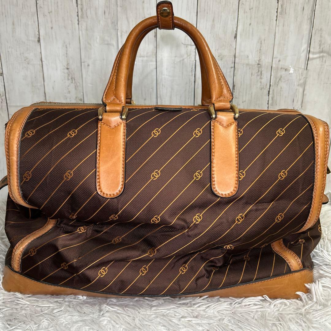 GUCCI GG キャンバス ボストンバッグ　オールドグッチ　ブラウン　大容量