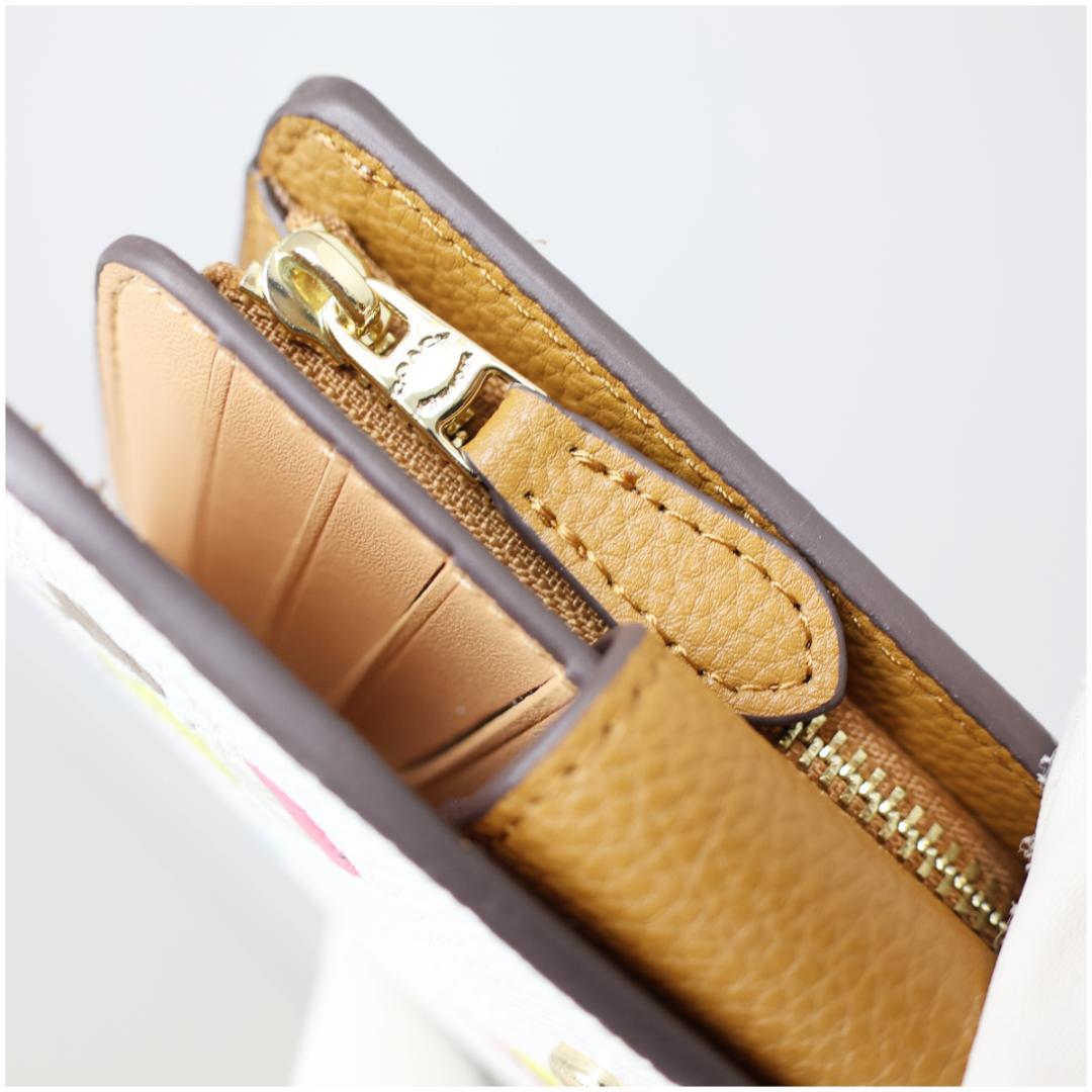 【新品同様】COACH × PEANUTS スヌーピー 二つ折り財布 ホワイト