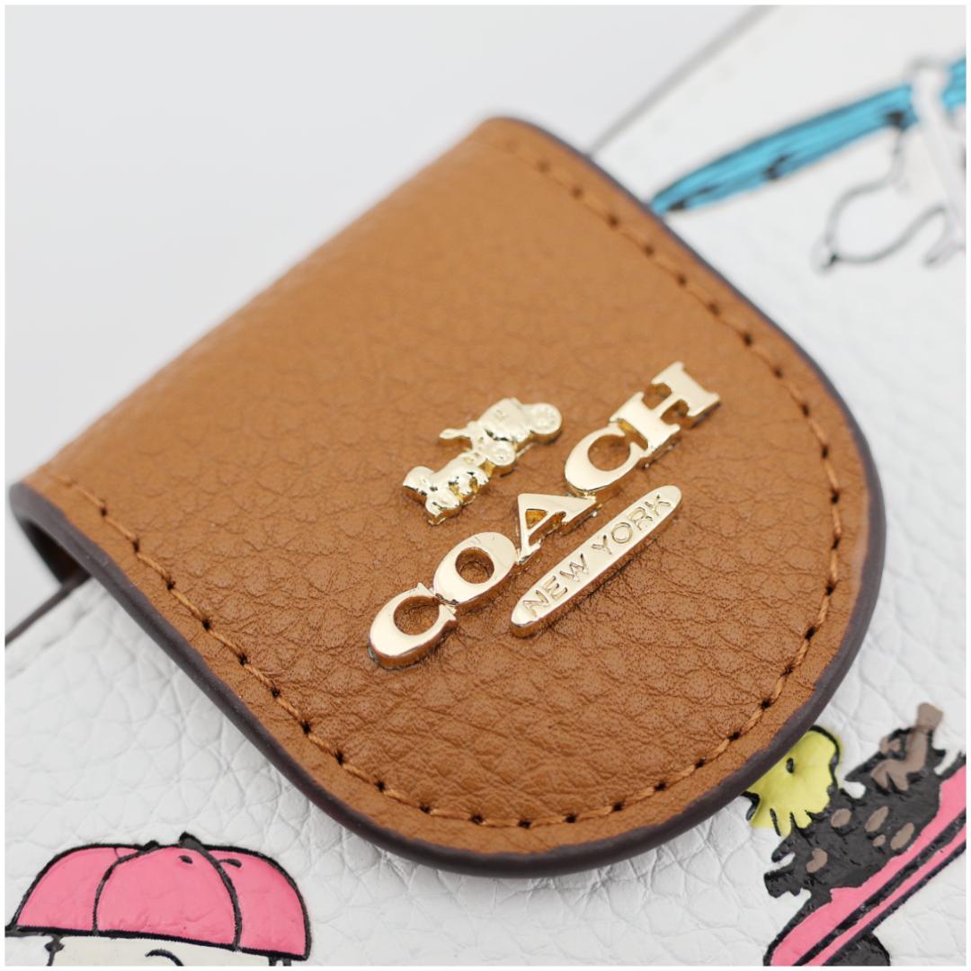 【新品同様】COACH × PEANUTS スヌーピー 二つ折り財布 ホワイト