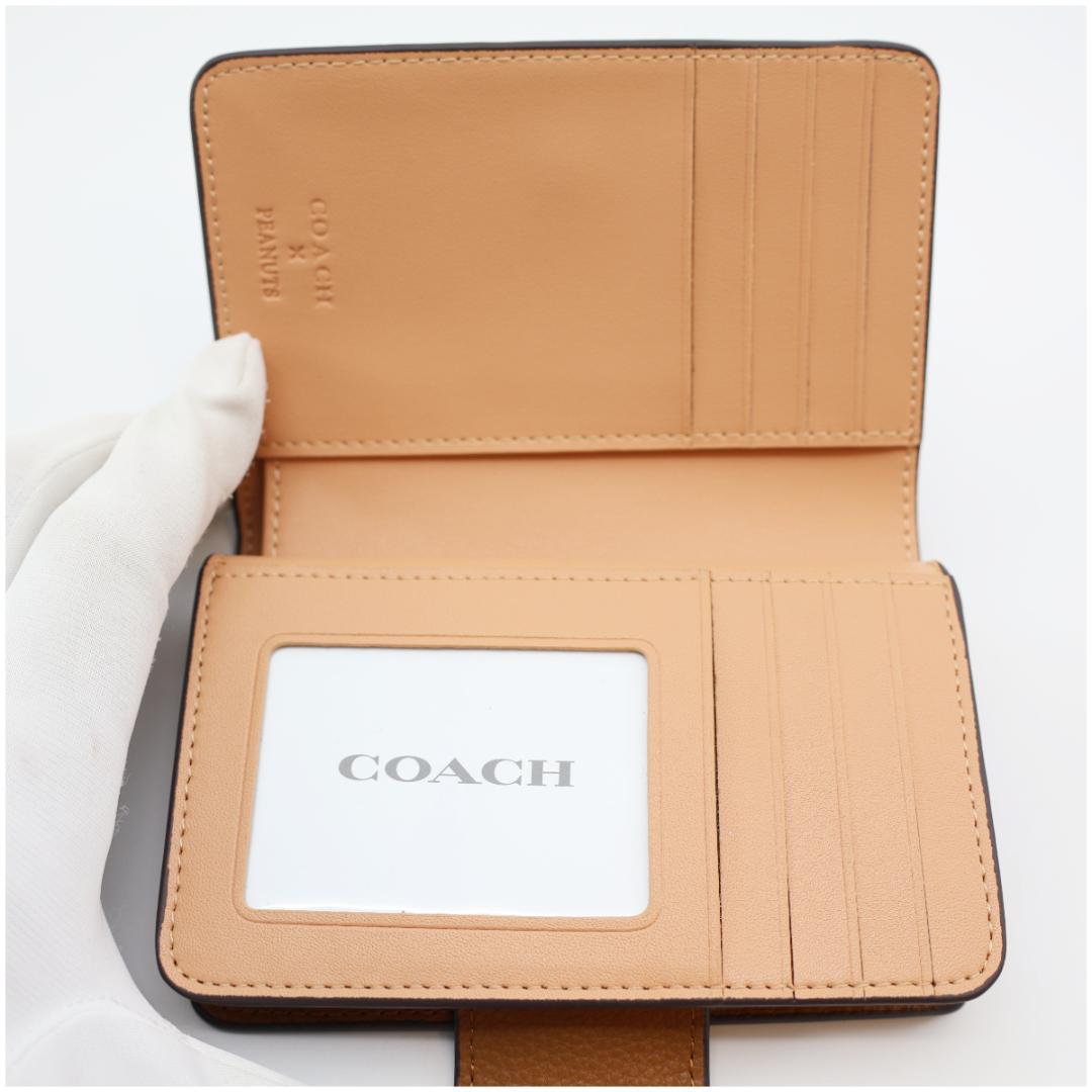 【新品同様】COACH × PEANUTS スヌーピー 二つ折り財布 ホワイト