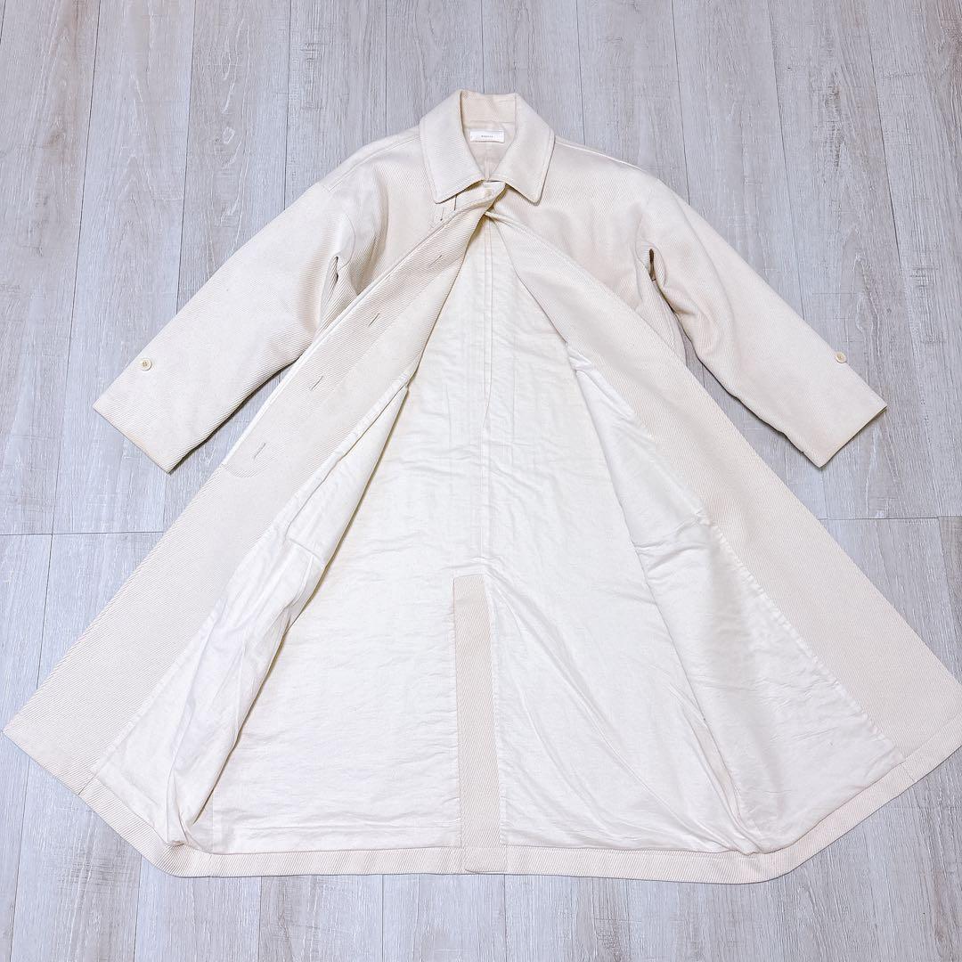 ⭐極美品⭐かぐれ コットンカルゼ ステンカラーコート 白 綿100%