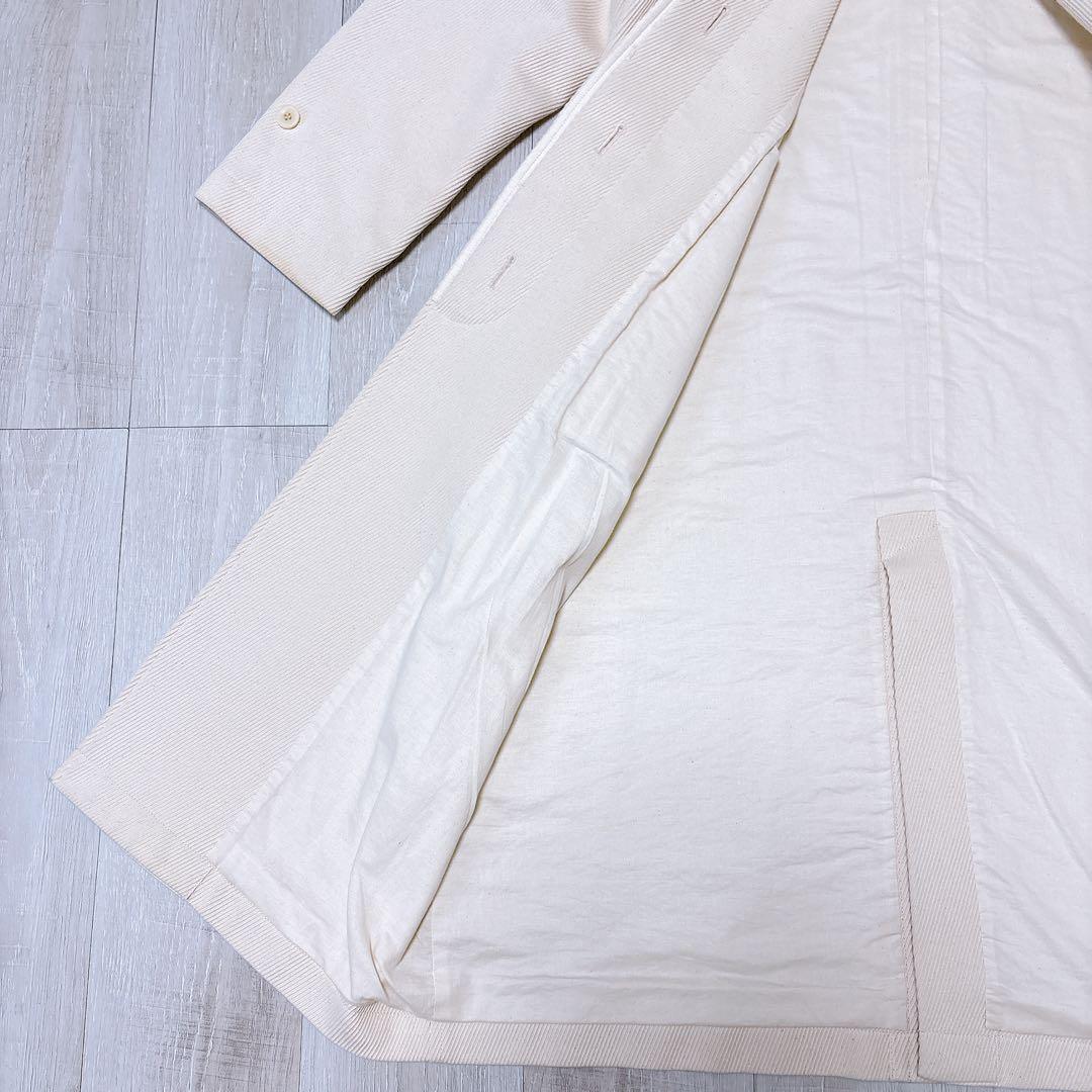 ⭐極美品⭐かぐれ コットンカルゼ ステンカラーコート 白 綿100%