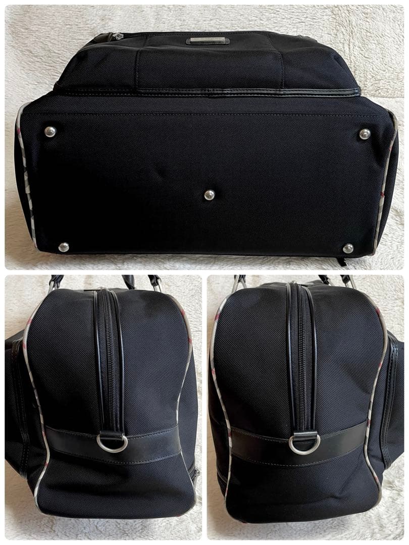 極美品 BURBERRY 特大サイズ ノバチェック 2way ボストンバッグ 黒