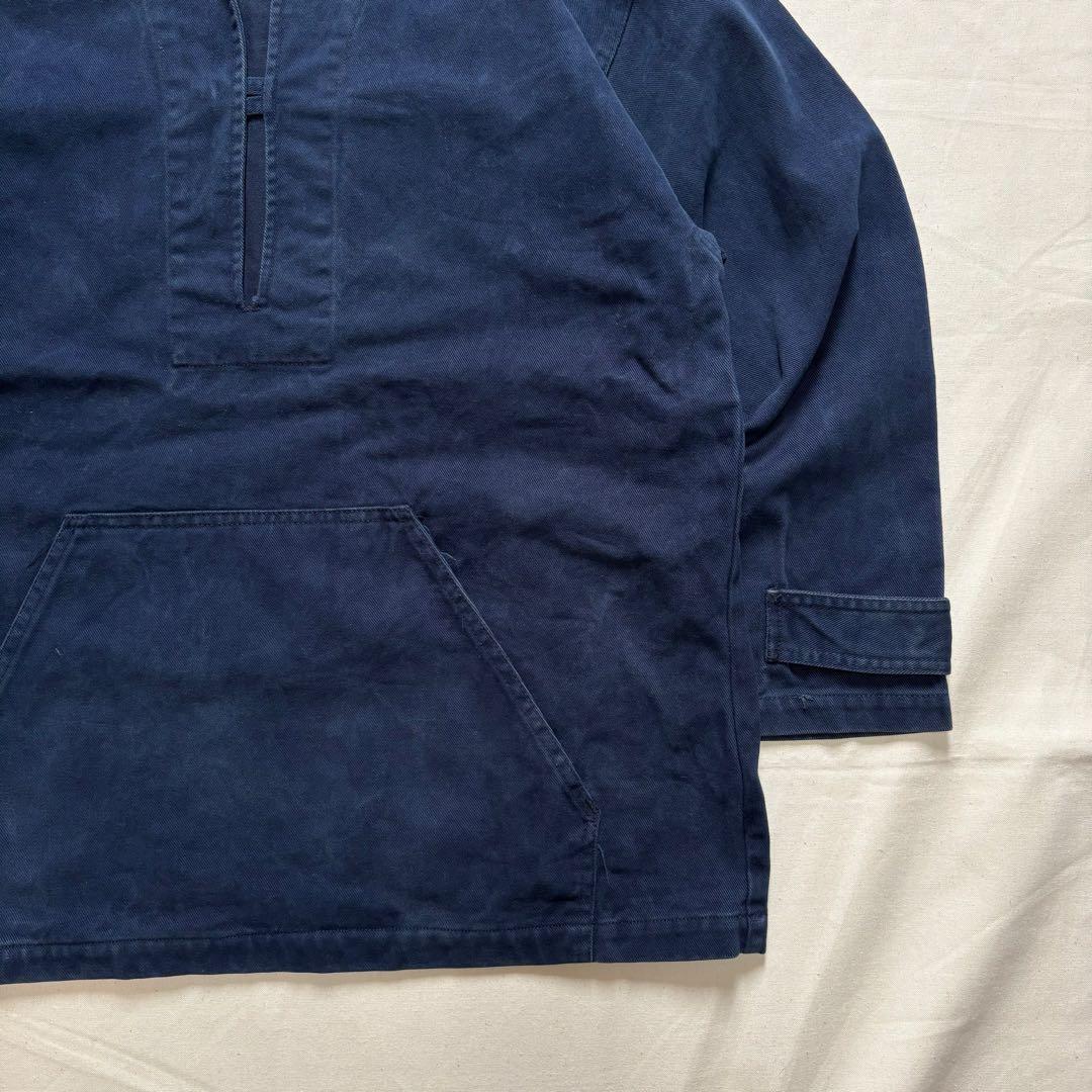 フレンチ フィッシャーマンスモック ユーロワーク プルオーバー 古着 ネイビー