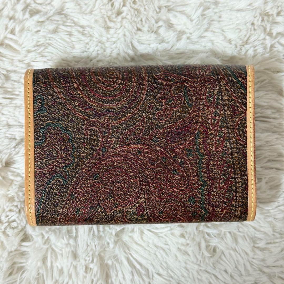 未使用級✨ETRO エトロ レザー　三つ折り財布　ペイズリー柄　正規品