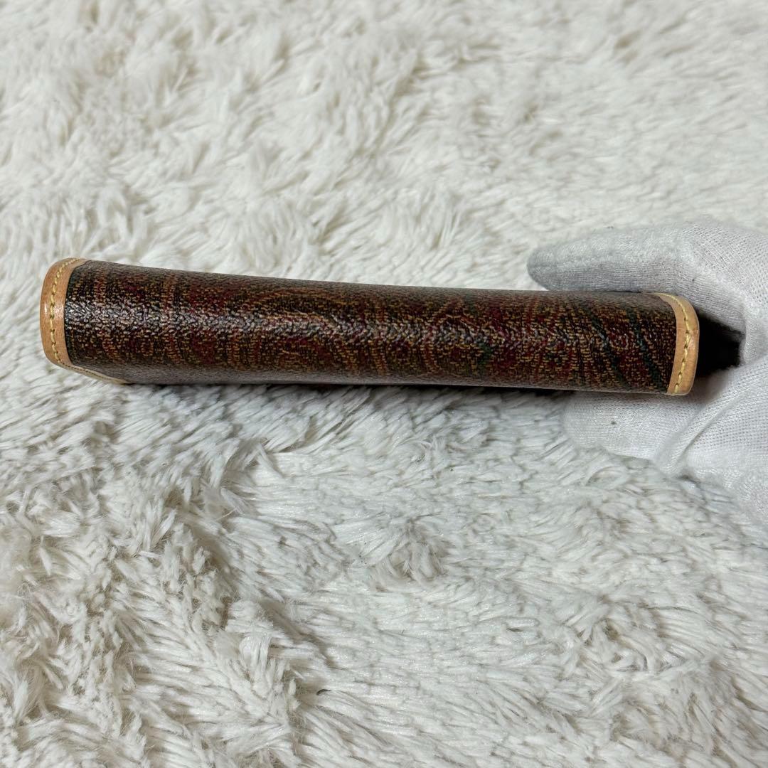 未使用級✨ETRO エトロ レザー　三つ折り財布　ペイズリー柄　正規品
