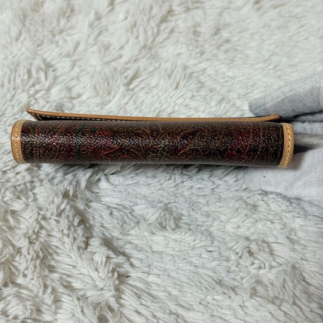未使用級✨ETRO エトロ レザー　三つ折り財布　ペイズリー柄　正規品